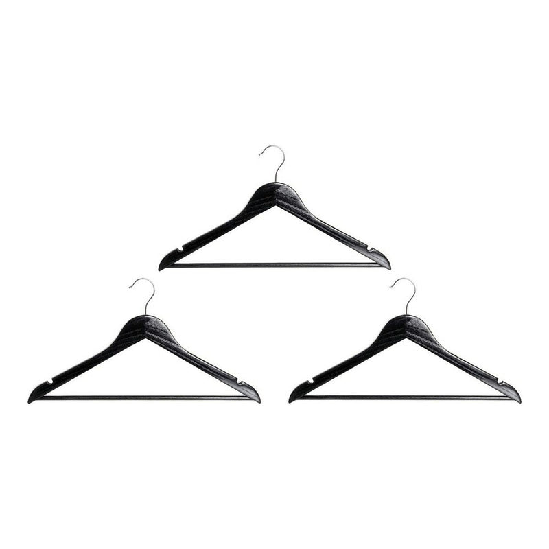 Set of Clothes Hangers DKD Home Decor Black Wood Metal (3 pcs) (45 x 1.3 x 22 cm) (3 pcs)