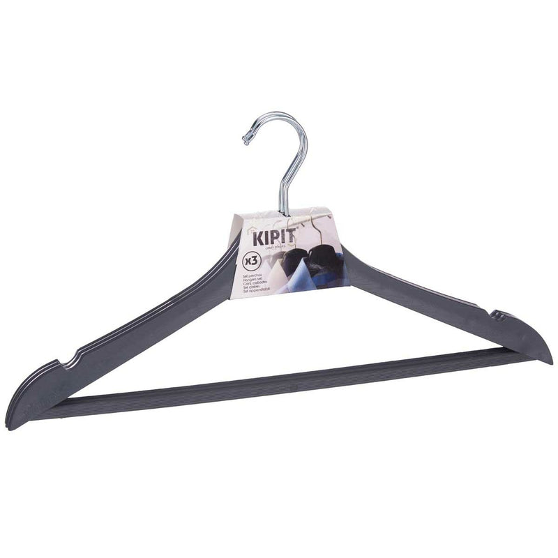 Set of Clothes Hangers Grey Plastic 24 Units (22 x 6 x 44 cm)