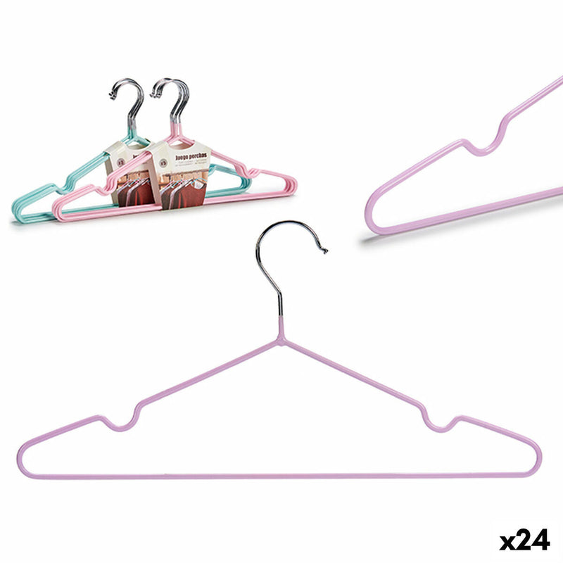 Set of Clothes Hangers Steel Plastic 24 Units