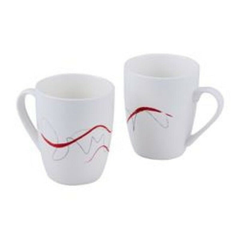 Set of Mugs Pierre Cardin Crayon Waves Porcelain White (2 uds)