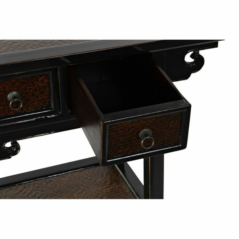 Side table DKD Home Decor Black Elm wood Dark brown (85 x 35 x 80 cm)