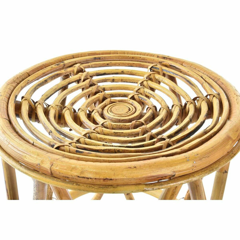 Side table DKD Home Decor Brown Rattan Tropical (38 x 38 x 41,7 cm)