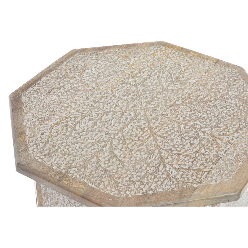 Side table DKD Home Decor Brown White Mango wood (49 x 49 x 53,5 cm)