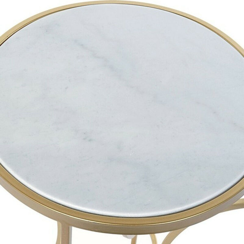Side table DKD Home Decor Metal Marble (38 x 38 x 65 cm)