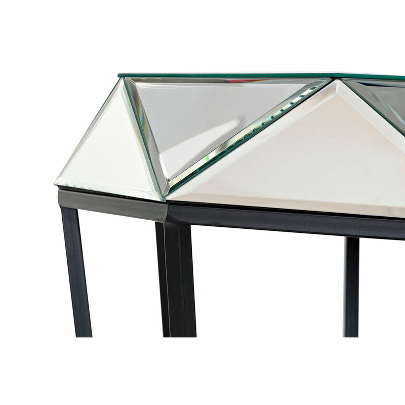 Side table DKD Home Decor Mirror Black Metal Modern (50 x 50 x 55 cm)
