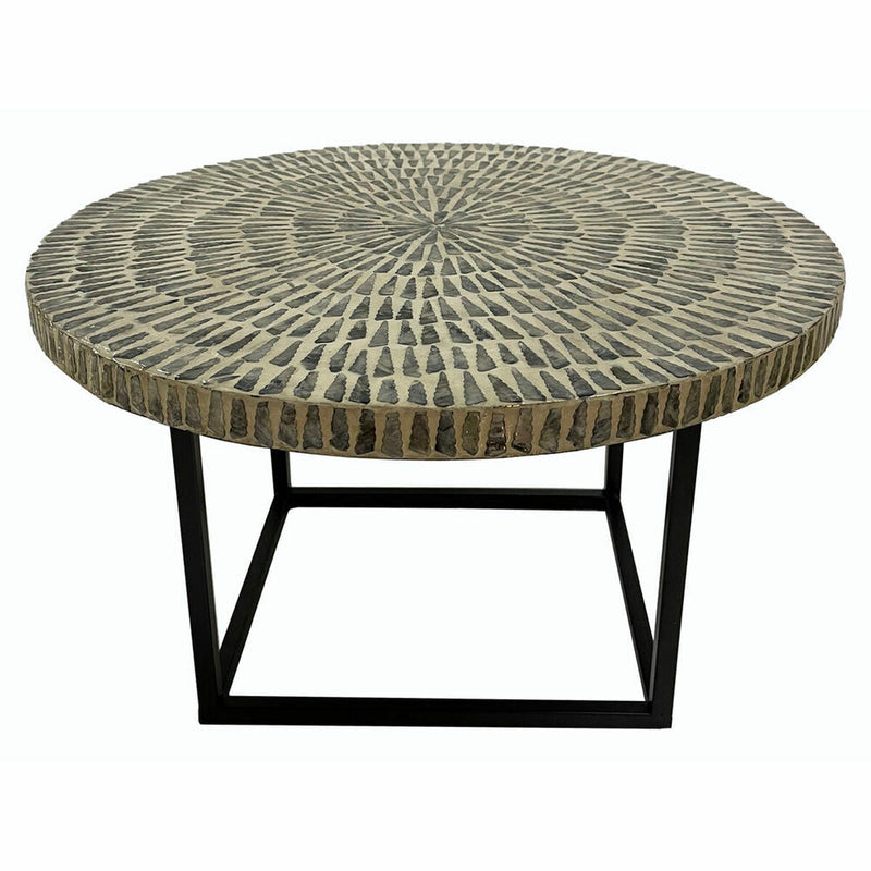 Side table DKD Home Decor Mother of pearl Iron Modern (60 x 60 x 40 cm)