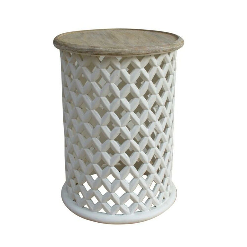 Side table DKD Home Decor Natural White Mango wood (45 x 45 x 62 cm)