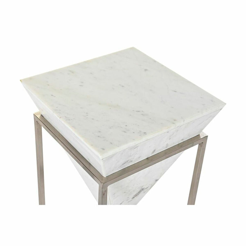 Side table DKD Home Decor Silver Metal White Marble Modern (36 x 36 x 60 cm)