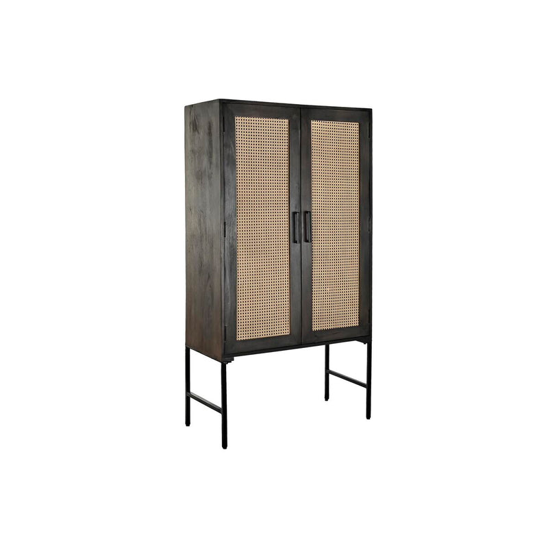 Sideboard DKD Home Decor Black Brown Rattan Mango wood (85 x 40 x 162,5 cm)