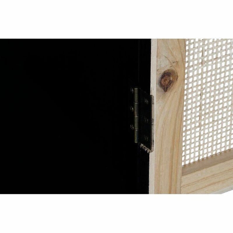 Sideboard DKD Home Decor Black Paolownia wood Natural MDF Rattan (80 x 40 x 145 cm)