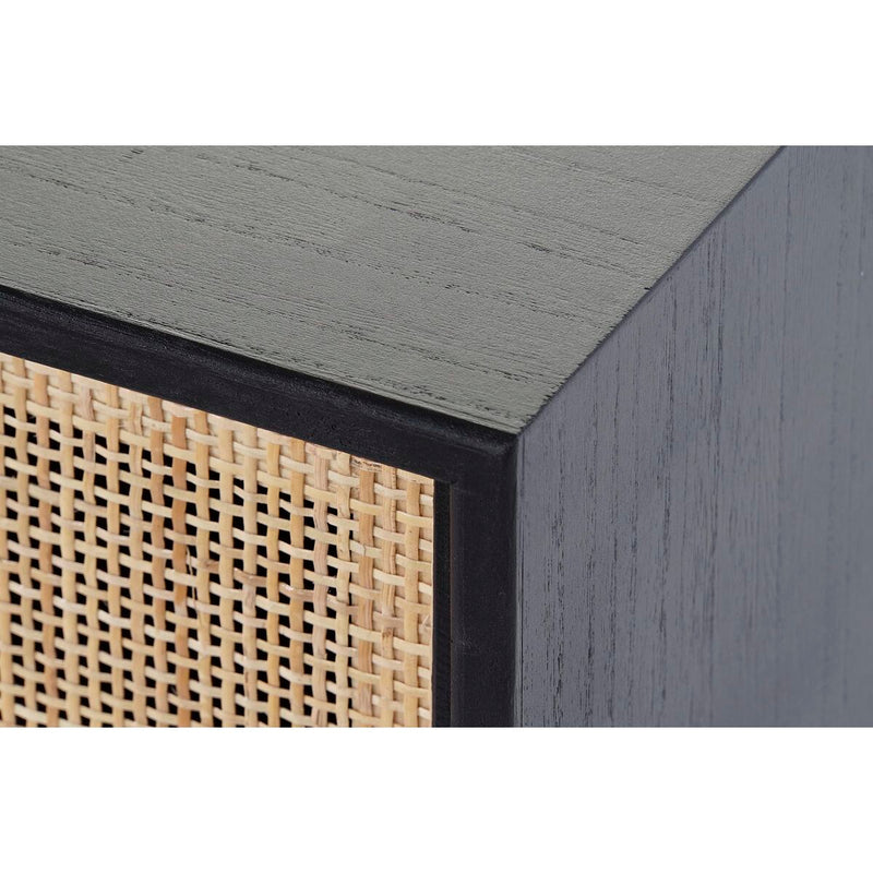 Sideboard DKD Home Decor Natural Black MDF Rattan Paolownia wood (80 x 38 x 50 cm)