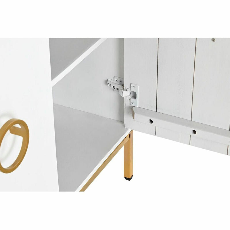 Sideboard DKD Home Decor White Golden Metal Mango wood (80 x 37,5 x 80 cm)