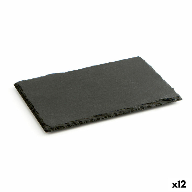 Slate Effect Ceramic Tray Quid Gastro Fun Black (20 x 13 cm)