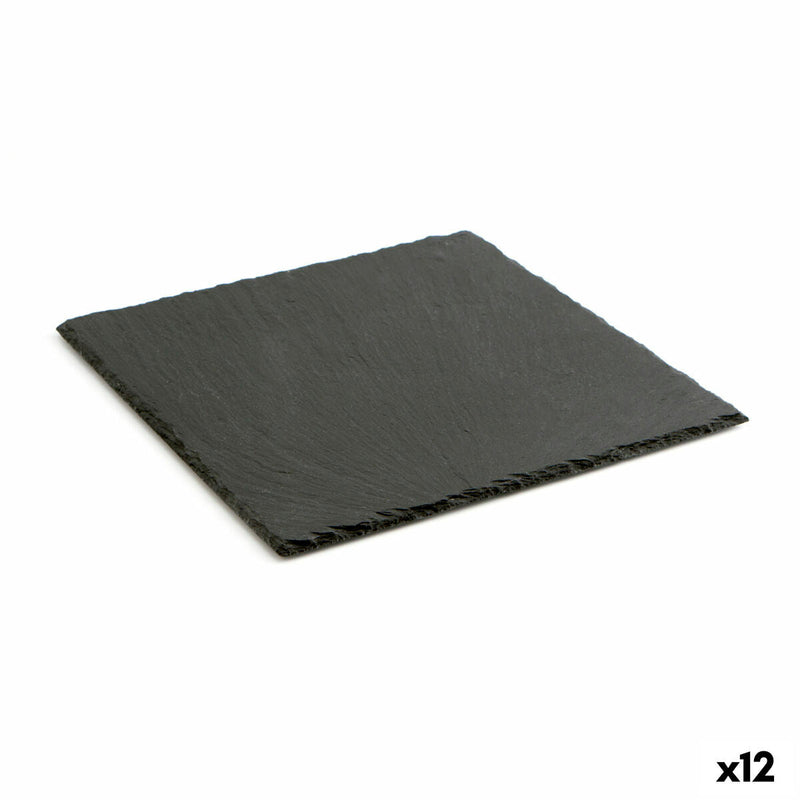 Slate Effect Ceramic Tray Quid Gastro Fun Black (25 x 25 cm)
