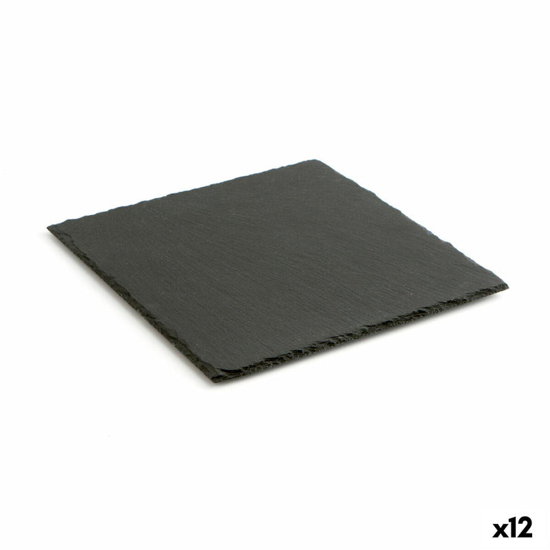 Slate Effect Ceramic Tray Quid Gastro Fun Black (30 x 30 cm)