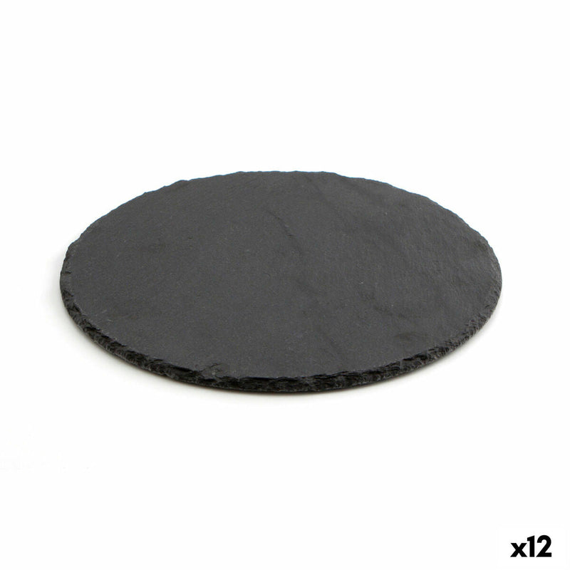 Slate Effect Ceramic Tray Quid Select Circular Black (25 cm)