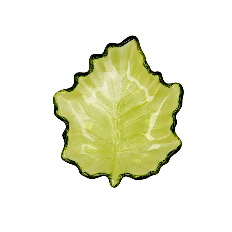 Snack tray Quid Sheet Green Glass (14 x 14,5 cm) (Pack 6x) -