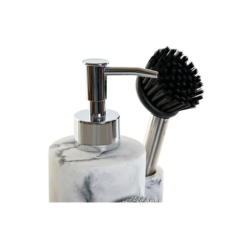 Soap Dispenser DKD Home Decor Stainless steel White Resin (12,6 x 11,4 x 18,6 cm)