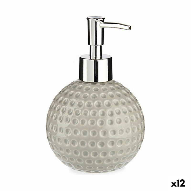 Soap Dispenser Golf Ceramic Grey Metal 12 Units (300 ml)