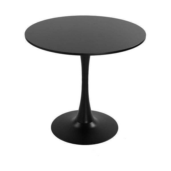 Table Circular Black Metal MDF Wood (80 x 73 x 80 cm)