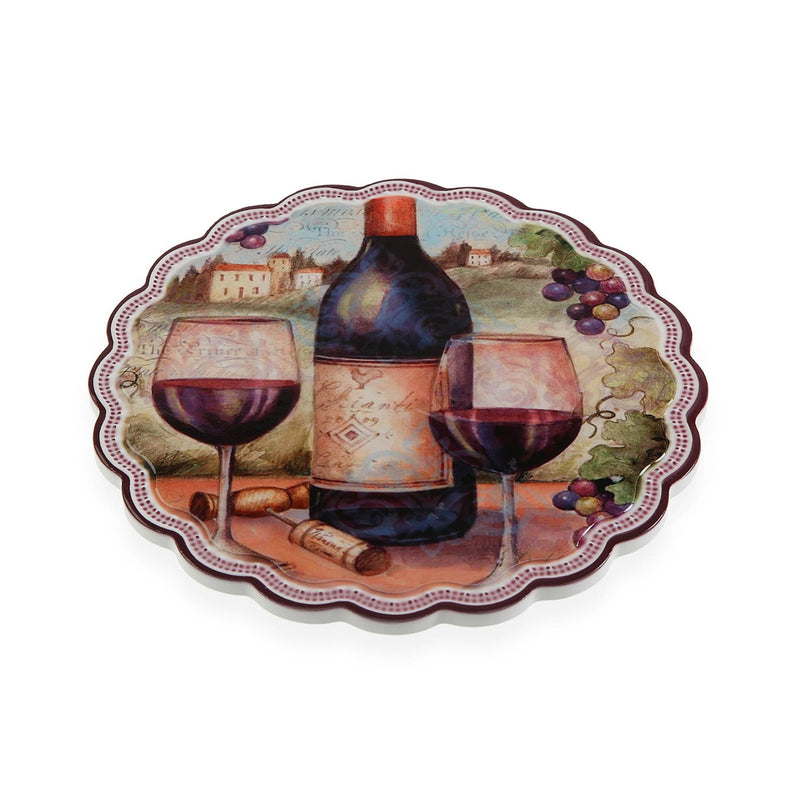 Table Mat Versa Circular Wine Ceramic Cork (20 x 20 cm)