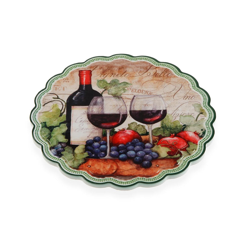 Table Mat Versa Circular Wine Ceramic Cork (20 x 20 cm)