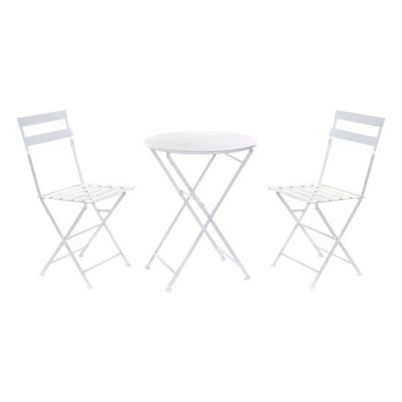Table set with 2 chairs DKD Home Decor White Metal (3 pcs)