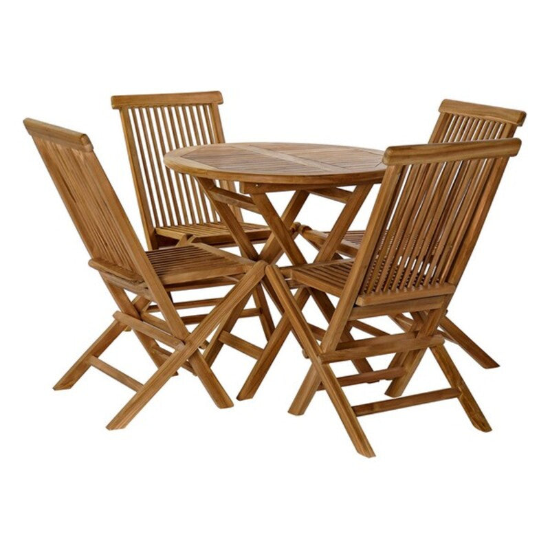 Table set with 4 chairs DKD Home Decor Teak (5 pcs)