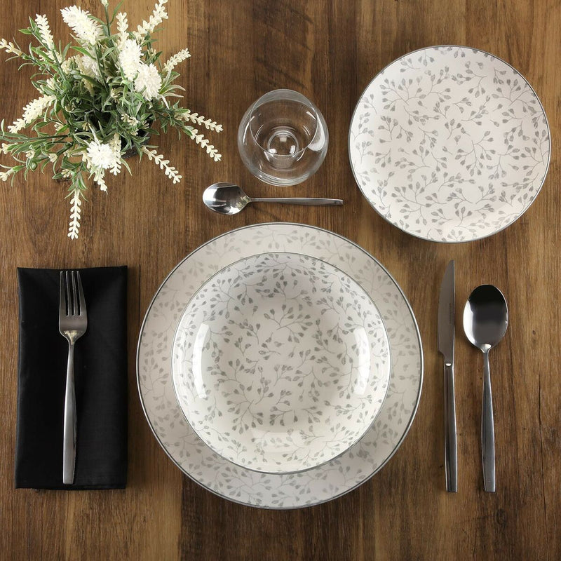 Tableware Versa Rombo Trico Grey 18 Pieces Porcelain