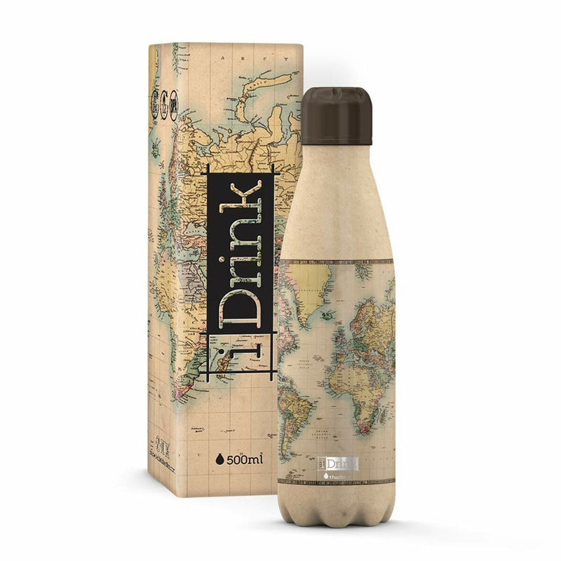 Thermal Bottle iTotal Beige World Map Stainless steel (500