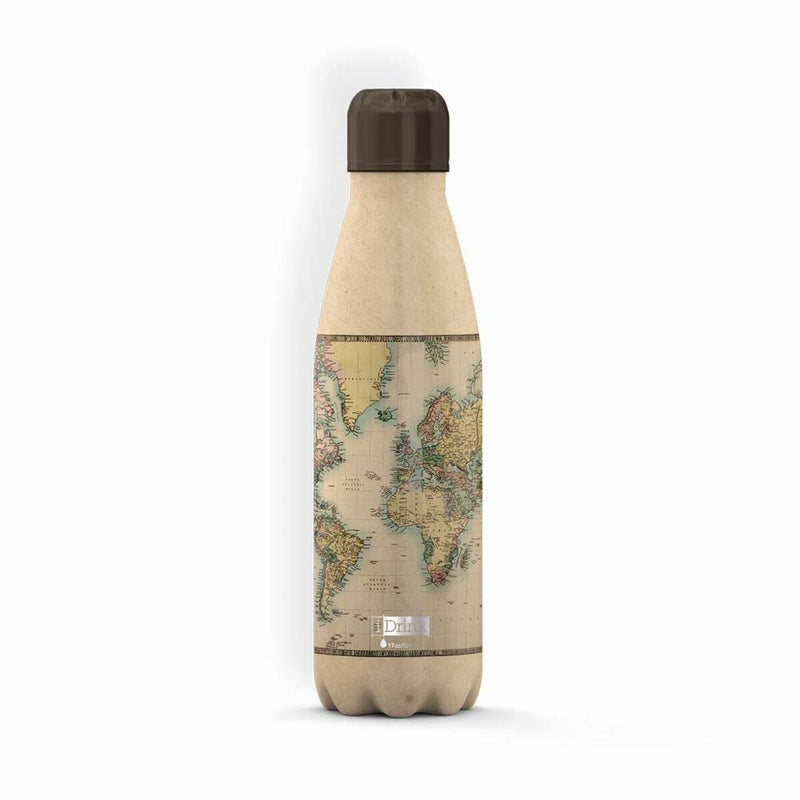 Thermal Bottle iTotal Beige World Map Stainless steel (500