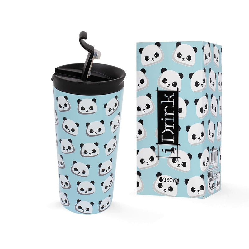 Thermal Cup with Lid iTotal Blue Panda bear Double wall