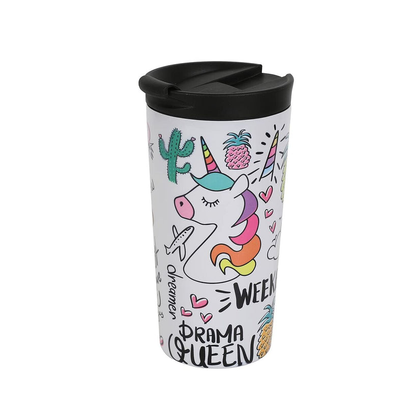 Thermal Cup with Lid iTotal White Unicorn Double wall