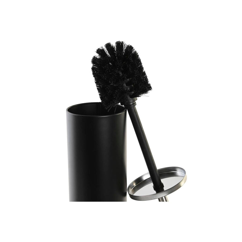 Toilet Brush DKD Home Decor Silver Black Metal Stainless steel (10 x 10 x 38,4 cm)