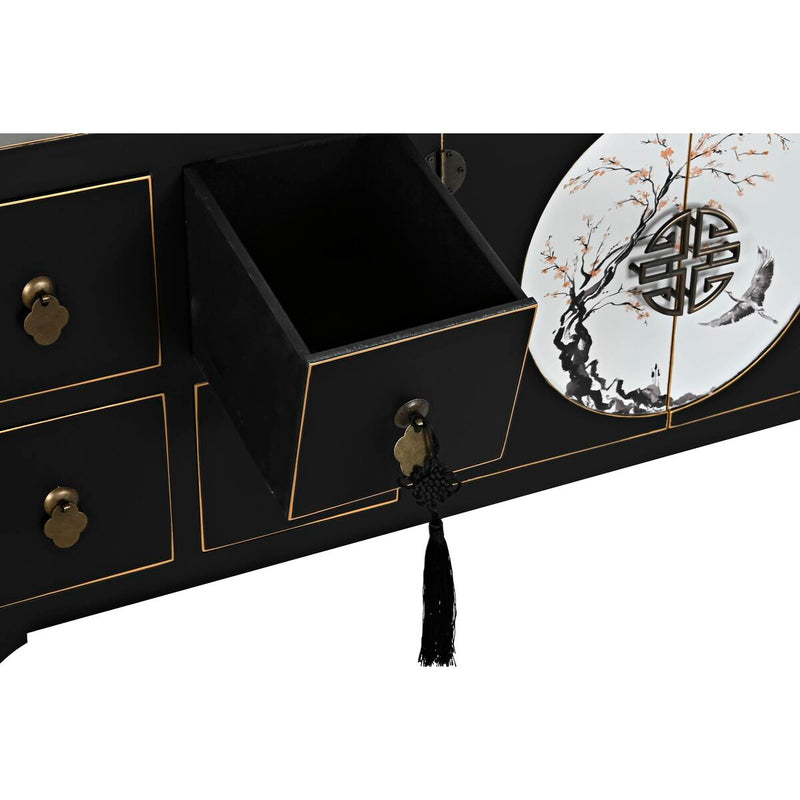 TV furniture DKD Home Decor Black Oriental Fir Metal MDF Wood (130 x 26 x 51 cm)