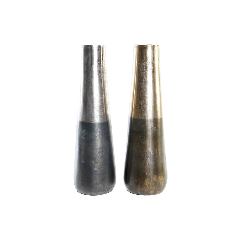 Vase DKD Home Decor Aluminium (15,5 x 15,5 x 49,5 cm) (2 Units)