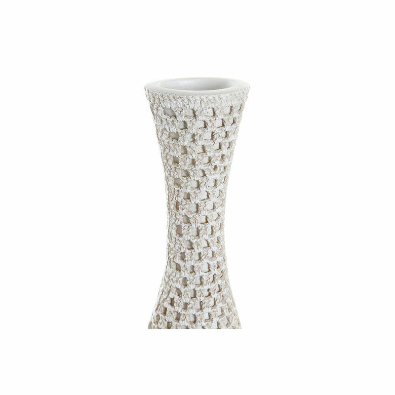 Vase DKD Home Decor Beige White Resin Modern (16 x 11 x 66 cm) (2 Units)