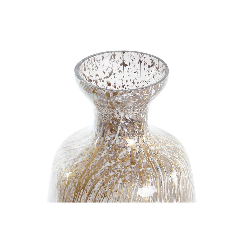 Vase DKD Home Decor Crystal Bicoloured (17 x 17 x 38 cm)