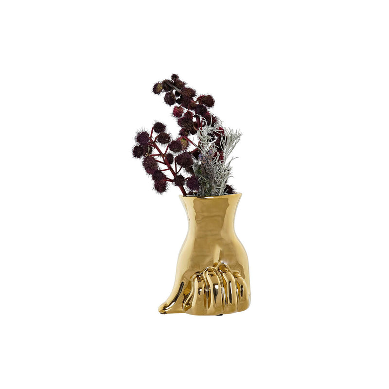 Vase DKD Home Decor Golden Stoneware (17 x 12 x 21 cm)