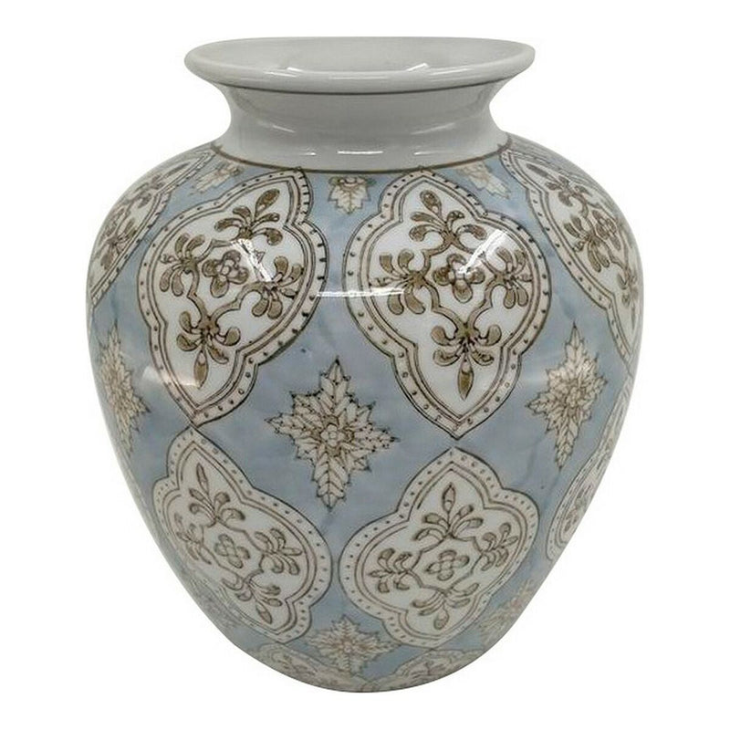 Vase DKD Home Decor Porcelain Beige Blue Arab (22 x 22 x 25 cm)