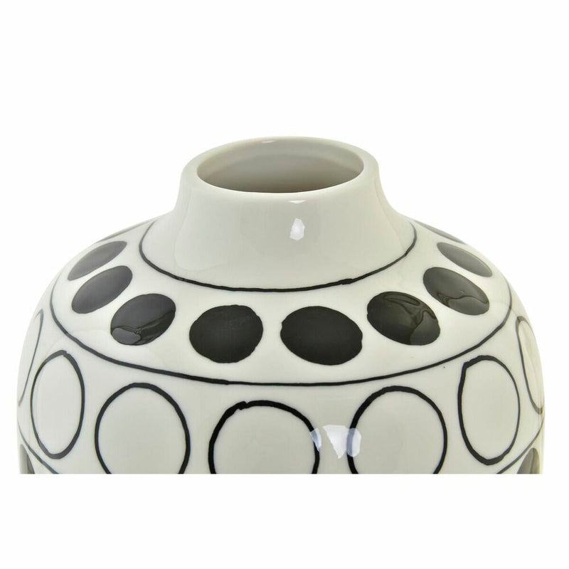Vase DKD Home Decor Porcelain Black White Modern Circles (16 x 16 x 18 cm)