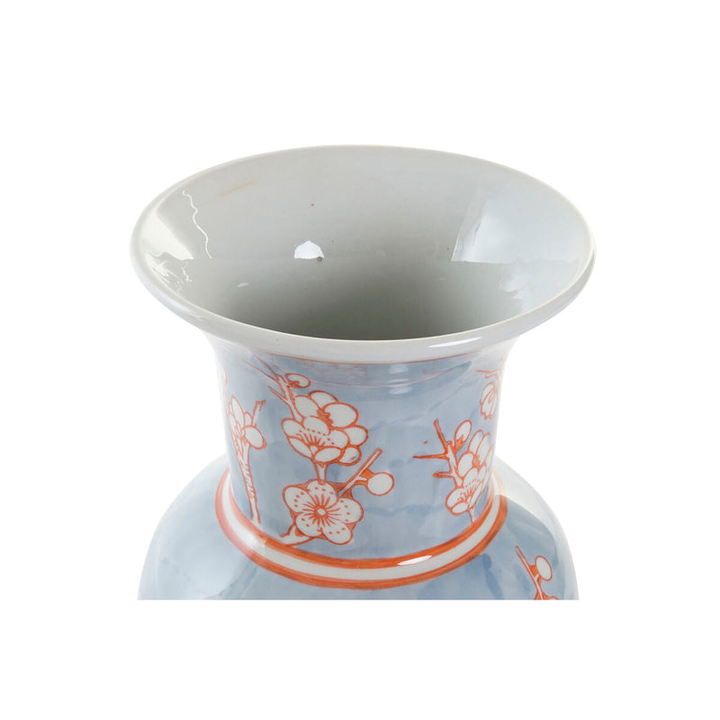 Vase DKD Home Decor Porcelain Blue Orange Oriental (13 x 13 x 31 cm)