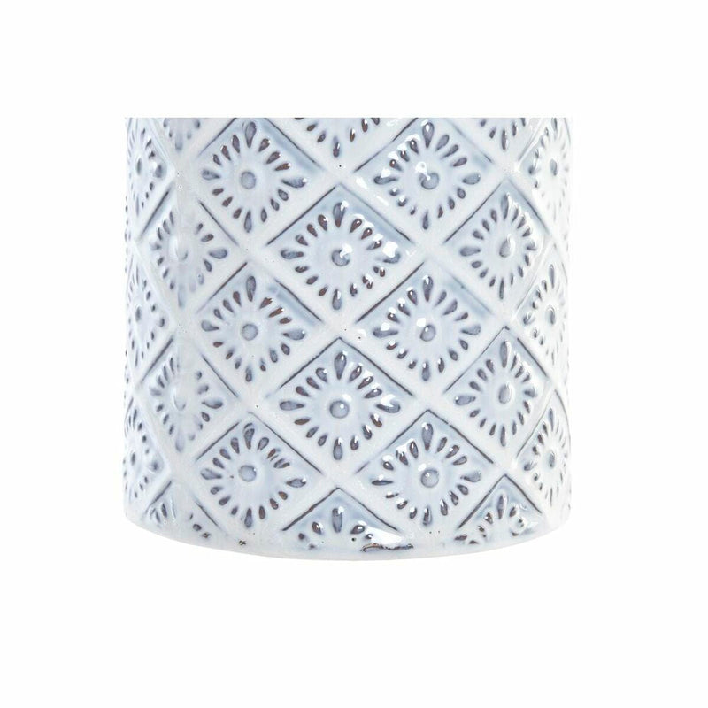 Vase DKD Home Decor Porcelain Blue White Mediterranean (14 x 14 x 45 cm)