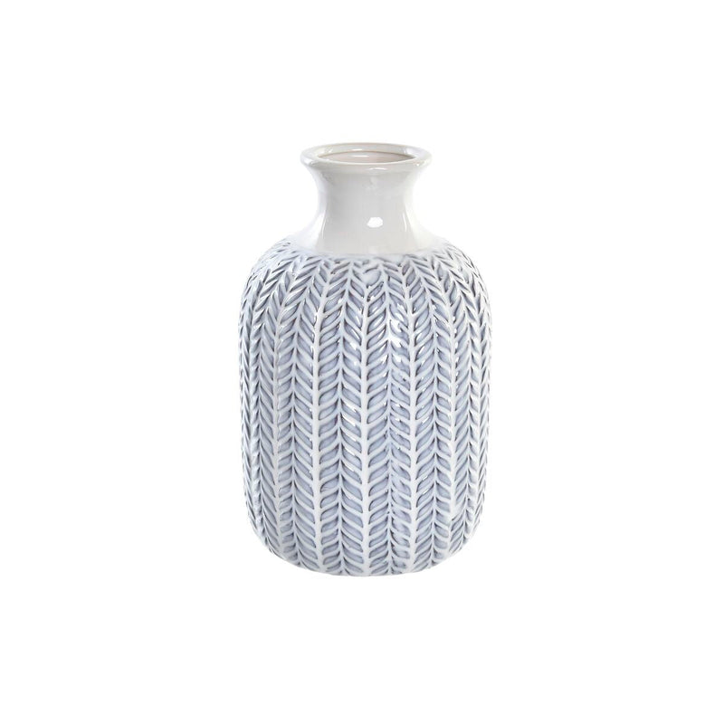Vase DKD Home Decor Porcelain Blue White Mediterranean (16 x 16 x 25 cm)