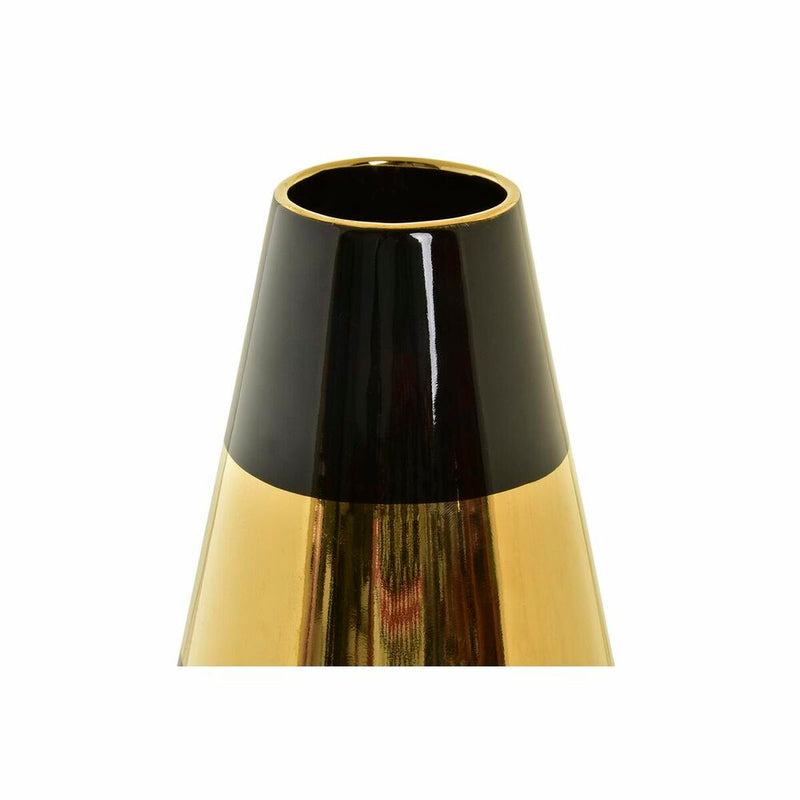 Vase DKD Home Decor Porcelain Golden Bicoloured Modern (19 x 19 x 35 cm)
