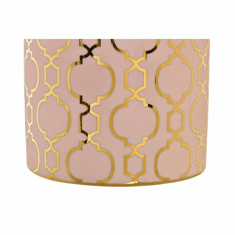 Vase DKD Home Decor Porcelain Pink Golden Oriental (17 x 17 x 32 cm)