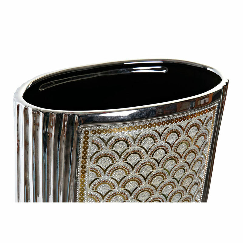 Vase DKD Home Decor Silver Golden Stoneware (24 x 13 x 47 cm)