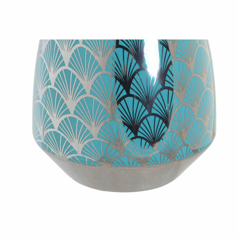 Vase DKD Home Decor Turquoise Porcelain Oriental (18 x 18 x 24 cm)