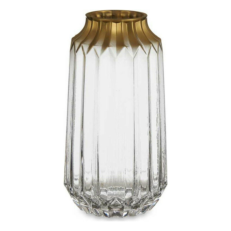 Vase Golden Transparent Glass (13 x 23,5 x 13 cm)